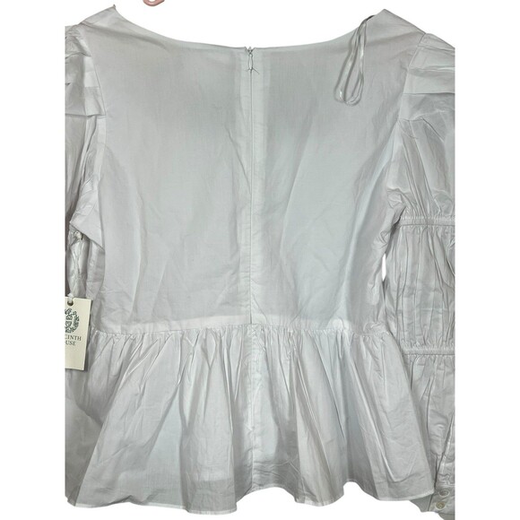 Tuckernuck NWT Hyacinth House‎ Clemons Long Sleeve Puff Blouse White L Boho - Picture 11 of 13